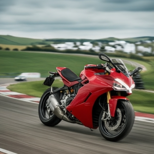 Moto da corsa in pista