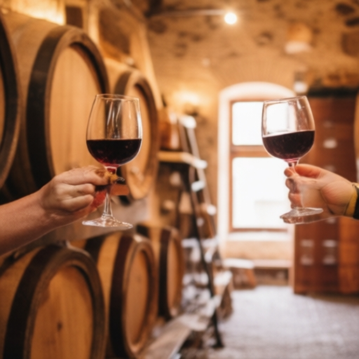 Botti di vino in cantina